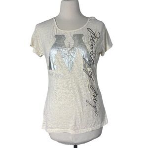 THE WIZARDING WORLD OF HARRY POTTER Ministry Of Magic Cream Burnout Tee Size L